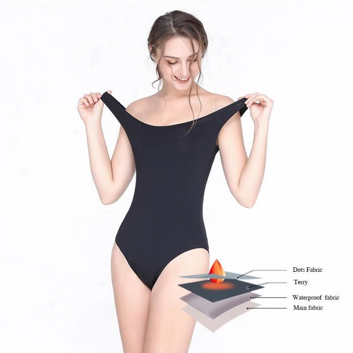 Maillot de bain menstruel noir pièce pour femmes conservateur