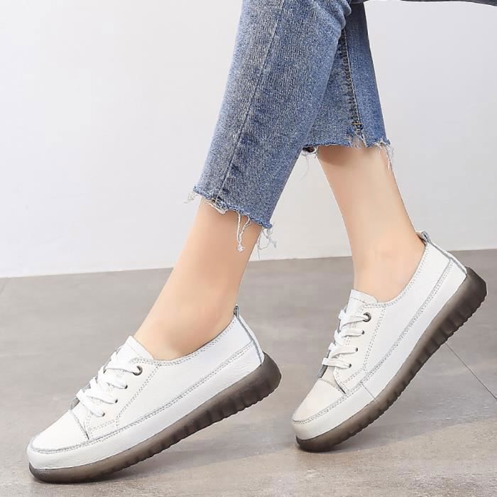 Chaussures sport cuir femme top