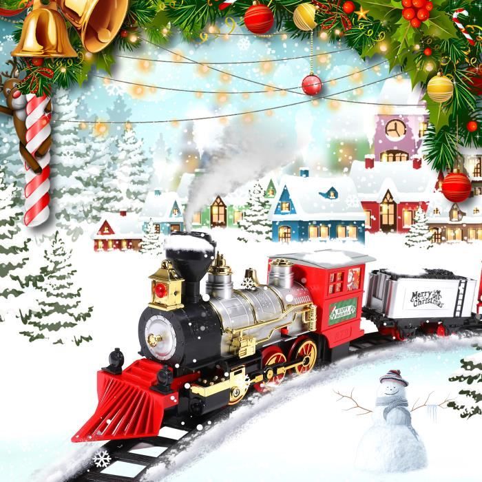 Circuit Train électrique Enfant 105 Pièces - Construction 3D Avec Loopings - Alimentation USB - Cadeau Noël - 5