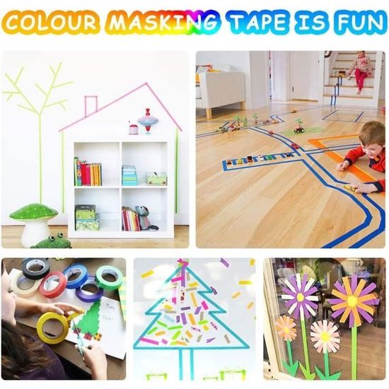 DODUOS 7 Rouleaux De Ruban Adhésif Coloré, Coloré Décoratif