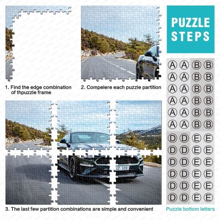 Puzzle 1000 Pièces American Horse Bullitt Gt Sports Car Puzzles Adultes ...