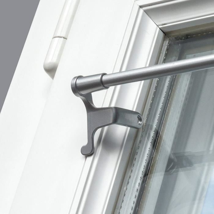 Tringle Déco Feuille En Fer Forgé Extensible De 10mm Gris 60 à 80 Cm