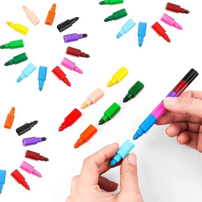 32 pcs Crayons Empilables Déformable, arc-en-ciel Crayons colorées enfants,  Mine remplaçable, cadeaux fin anniversaire enfant[L1] - Cdiscount  Beaux-Arts et Loisirs créatifs