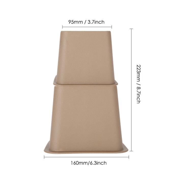 4 Rehausseurs De Lit 10cm - Pieds De Meuble Ronds Avec Roulettes Pour Lit Canapé Table
