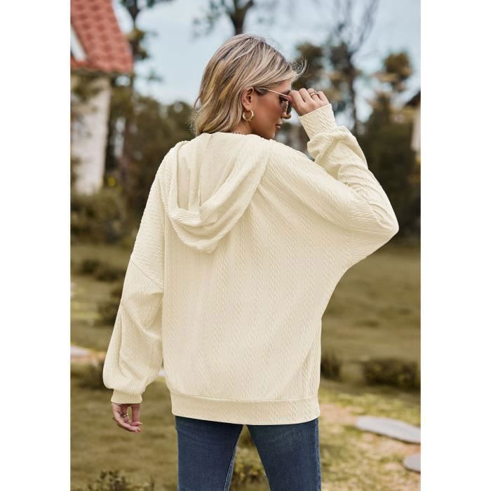Sweat à Capuche Zippé Femme - Hoodie Sport Automne Hiver Chaud Et Confortable