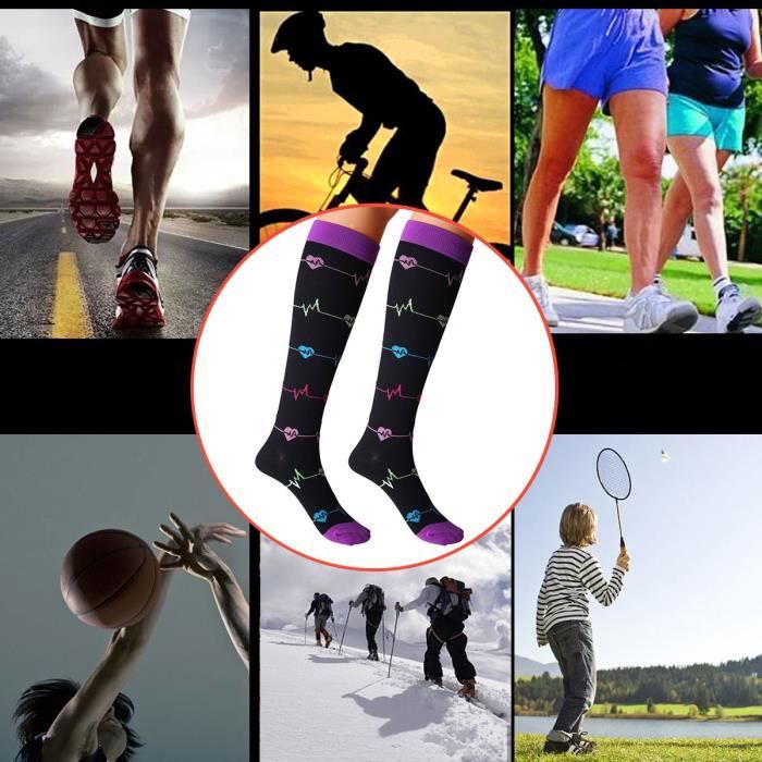 Chaussettes De Compression Running 8-15 MmHg - Homme/femme, Respirantes, Anti-ampoules, Pour Sport - 7