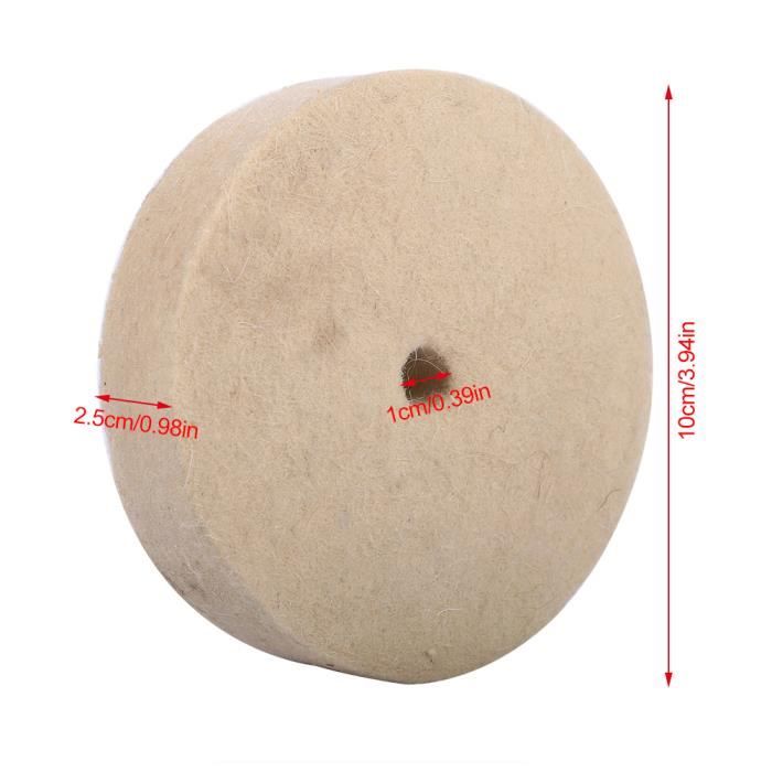 Roue de polissage, 1 pièce 5,1 cm - 17,8 cm facultatif flocage feutre de  laine roue de polissage boule de cire pour métal plastique verre bois