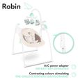 Balancelle bébé électrique Robin - LIONELO - 12 mélodies - 8 vitesses - moustiquaire - Beige-3