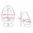 Fauteuil pivotant Oeuf, Egg chair coque blanche / intérieur tissu gris. Design 70's. gris Velours Inside75-3