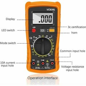 Voltmètre Analogique De Tableau AC 0-500V - Plastique Noir, Précision 1.5, Pour Industrie, Métallurgie
