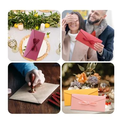Enveloppes Cadeau Kraft Avec Ruban - Lot De 24 - 22x10.8cm - Pour Invitations, Mariages, Fêtes