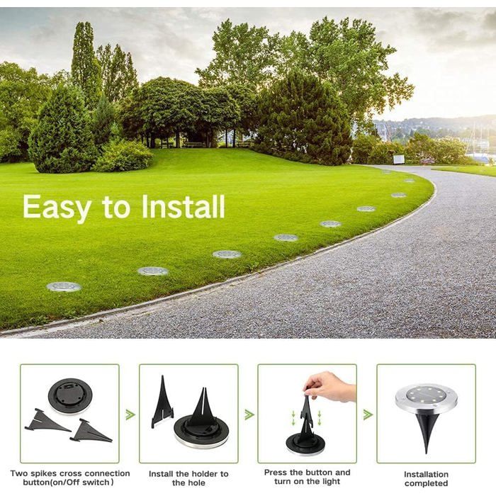 12 Lampes Solaires Joomer - IP65 - Éclairage Jardin & Allée
