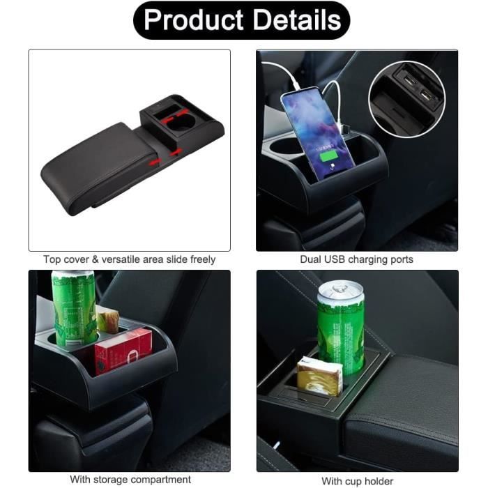 Universal - Boîte de rangement en cuir portable portable stand voiture  boisson étagère alimentation finition siège auto porte-gobelet
