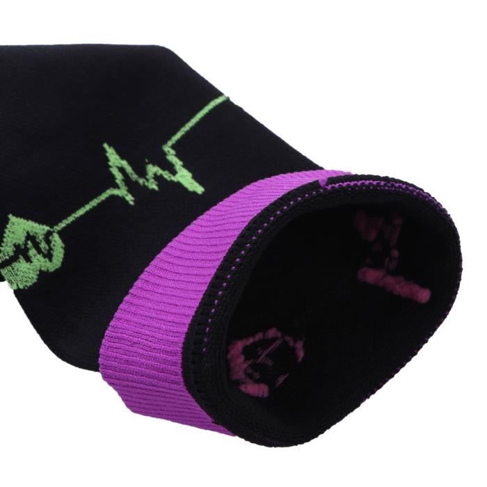 Chaussettes De Compression Pour Homme Femme Bas Pour Running Sport Course à Pied Voyage Trail Bas De Contention Sportive Cyclisme Orange Noir&Violet B - Sport