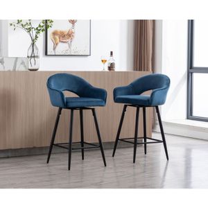 WOLTU 4 X Tabouret De Bar En Velours. Tabouret De Comptoir Hauteur Reglable 62 83cm Pivotant A 360 Vert Fonce 91449392