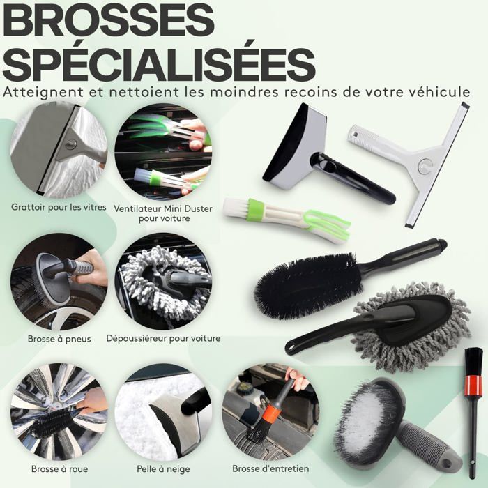 Kit Brosse Nettoyage Voiture, 21 Pièces Pinceau Detailing Auto, Brosse Nettoyage Perceuse Électrique, Brosse De Jante Voiture | Rakuten