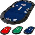 Table de poker pliante Deluxe MAXSTORE - 208 x 106 x 3 cm - Accoudoirs rembourrés - 10 porte-gobelets-0