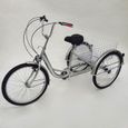 24" tricycle tricycle adultes Cruiser tricycle avec panier tricycle activités de shopping en plein air-0