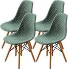 HOUSE OF HARLOW 1960 4Pcs Housse de Chaise Scandinaves, Extensible Housse de Chaise de Salle à Manger, Jacquard de Diamant - Vert Clair