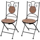 vidaXL Set de 2 chaises mosaïque en terre cuite Ensemble chaises de jardin 41529