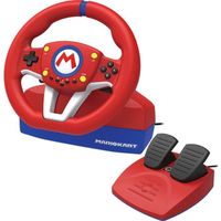 Volant de course Mario Kart Racing Wheel Pro Mini - HORI - Nintendo Switch, PC - Pédales incluses - Rouge
