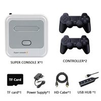 SUPER CONSOLE X Console de jeu portable 64 Go + 2 contrôleurs sans fil 3D 4K HD Mini boîte de jeu pour la maison