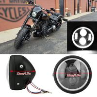Style rétro moto universelle lumineuse LED phare moto lampe frontale ronde performances fiables 