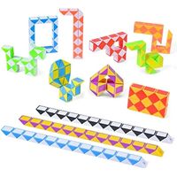 12 pièces Serpent Magique avec 24 Blocs, Casse Tete Enfant, Twist Puzzle Twisty Toy, Mini Magic Snake Cube