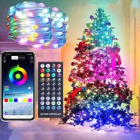 Guirlandes Lumineuses LED Noel Decoration,15 m 150 LED USB Réagir à la Musique, Contrôlées par App, pour Decoration Noel Exterieur