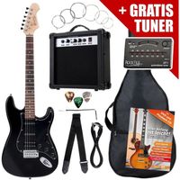 Rocktile ST Pack guitare électrique noire en set incl ampli, housse, accordeur, câble, sangle