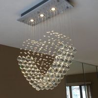  moderne coeur transparent verre de cristal goutte de pluie pendentif lustre, plafonnier lustre éclairage pour salon, salle à manger