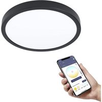 EGLO connect.z Plafonnier LED connecte Fueva-Z, O 28,5 cm, lampe de plafond ZigBee pour salle de bains, controlable par appli