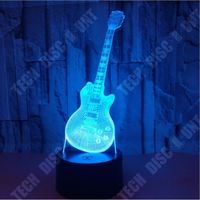 TD® Guitare 3D Led Veilleuse Sept Couleurs Tactile Télécommande 3D Lumière Visuelle Cadeau Petite Lampe De Table 7548