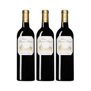 VIN ROUGE Château Brande-Bergère Cuvée O'Byrne Rouge 2015 - Lot de 3x75cl - Vin Rouge de Bordeaux - Appellation AOC Bordeaux supérieur