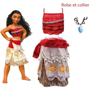 La Señorita Robe de Vaïana Moana Costume de Princesse Fille Vaiana Collier Gratuit 