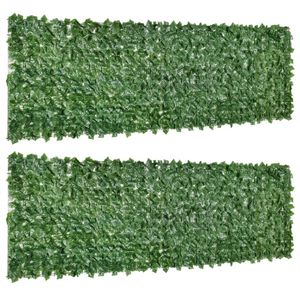 HAIE DE JARDIN Haie à feuilles artificielles - Outsunny - PE - 300x100cm - Vert foncé