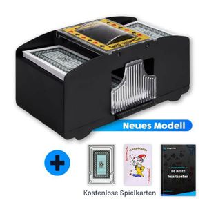 Snookids® Mélangeur De Cartes électrique Pour 1 à 2 Decks One-Press Auto & Manuel Rechargeable 2000 MAh Silencieux Pour Poker UNO Blackjack Skip-BO Phase 10 Texas Hold'em Cadeaux De Noël Anniversaire