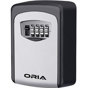 COFFRE FORT Boîte de rangement à combinaison de 4 chiffres pour clés - ORIA - Gris