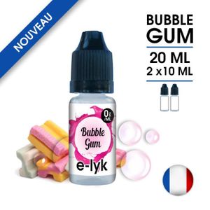 LIQUIDE E-liquide saveur Bubble Gum 20 ml en 0 mg de nicot