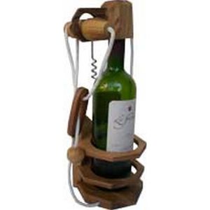 Casa Vivente Puzzle Casse-tête pour Bouteille à vin en Bois foncé,  Emballage Original et Humoristique, Paquet Cadeau