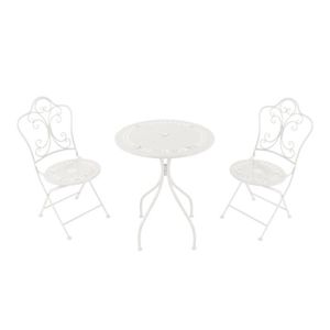 Ensemble table et chaise de jardin Ensemble Bistro Extérieur Blanc - AXI Marilou - Ta