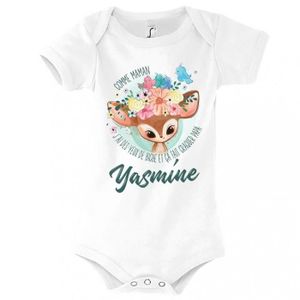 BODY Yasmine | Body bébé prénom fille | Comme Maman yeux de biche | Vêtement bébé adorable pour nou 3-6-mois