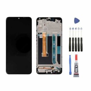 Écran Complet Avec Châssis Pour Oppo A15 - Noir - Neuf (Remplacement)