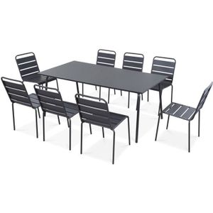 Ensemble table et chaise de jardin Ensemble table de jardin et 8 chaises - 180 x 90 x