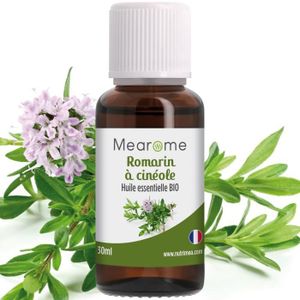 HUILE ESSENTIELLE Huile Essentielle de Romarin à cinéole - 30mL Bio AB & MADE IN FRANCE – Aromathérapie - MEAROME