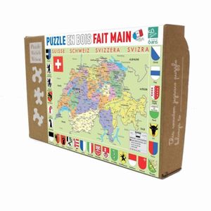 PUZZLE Puzzle en bois Carte de Suisse - Michèle Wilson - 