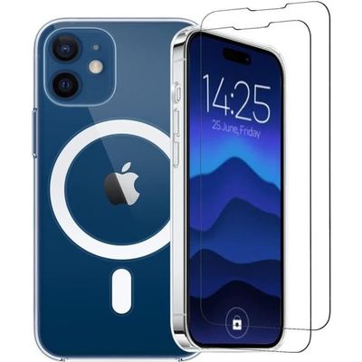 4smarts Pack 3-en-1 pour iPhone 15 Pro Coque MagSafe Verre Trempé