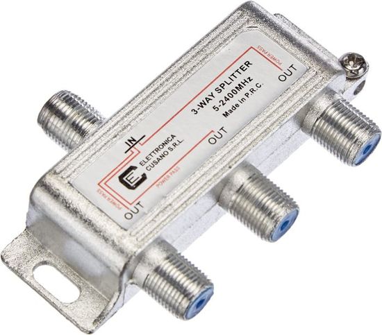 Répartiteur Satellite QWORK 2 Voies - Compatible Sky Box, Telewest, Dreambox - Câble Coaxial 1.5m Inclus