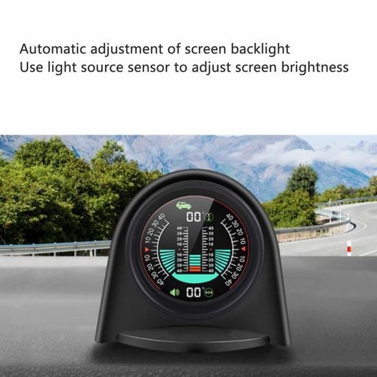 KIMISS Inclinomètre Voiture - Capteur D'Angle De Pente Digital 360° - Gadget Sécurité Routière