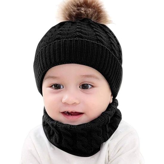 Enfants Garçons Filles Hiver Chaud Pom Pom Bonnet En Tricot